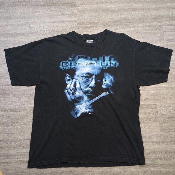 Vintage Eric Clapton 1998 World Tour Men's XL Graphic T Shirt Black Blue - Picture 1 of 7